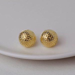 Brinco Dourado Esfera Vazada