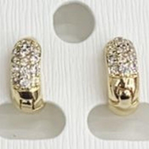 BRINCO OURO ARGOLA CRAVEJADA P