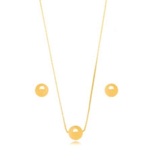 CONJUNTO OURO ESFERA P
