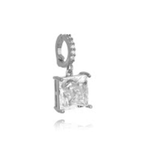 PINGENTE RODIO QUADRADO ZIRCONIA