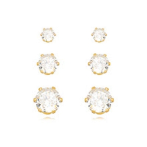 TRIO OURO ZIRCONIAS P