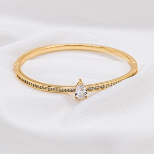 BRACELETE OURO ZIRCONIA GOTA
