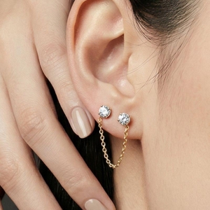 BRINCO CRISTAL EAR OURO