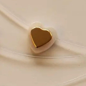 COLAR NYLON CORAÇÃO MADREPEROLA OURO LISO