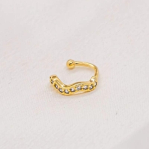 PIERCING FAKE 1 FILEIRA CRAVEJADA OURO