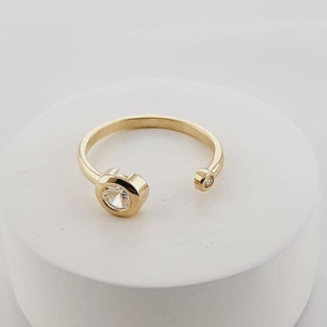 ANEL OURO ABERTO ZIRCONIA 20