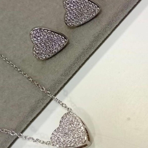 CONJUNTO RODIO CORAÇÃO CRAVEJADO