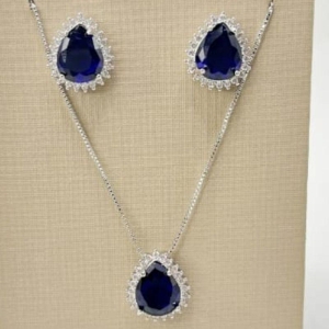 CONJUNTO RODIO GOTA AZUL MARINHO