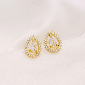BRINCO GOTA CRAVEJADA OURO