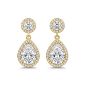 BRINCO OURO GOTA ZIRCONIA
