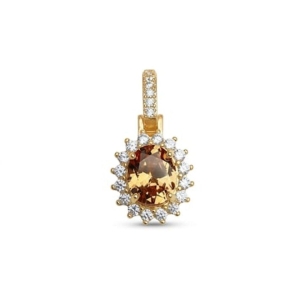 PINGENTE OVAL OURO CHAMPANHE