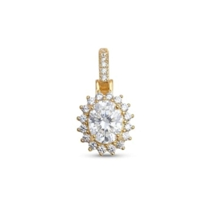 PINGENTE OVAL OURO CRISTAL
