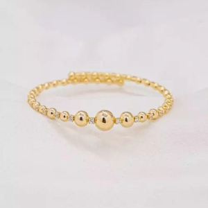 BRACELETE ESFERAS AJUSTAVEL OURO