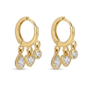 BRINCO ARGOLA OURO PINGENTES