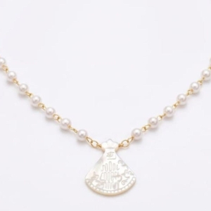 COLAR PEROLAS COM NOSSA SENHORA MADREPEROLA