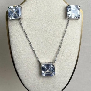 CONJUNTO RODIO PEDRA ASHER CRISTAL