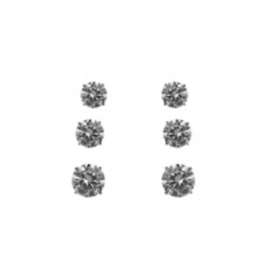 TRIO RODIO ZIRCONIAS CRISTAL