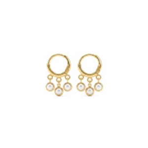 BRINCO ARGOLINHA PEROLAS INFANTIL OURO