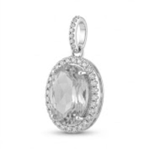 PINGENTE OVAL RODIO CRAVEJADO