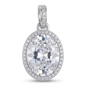 PINGENTE RODIO OVAL LUXO