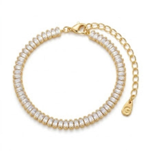 PULSEIRA OURO MINI RIVIERA BAGUETES