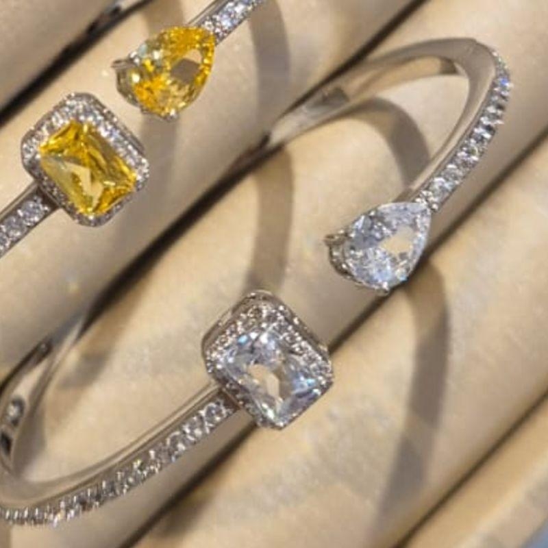 BRACELETE CRISTAL PEDRAS RODIO