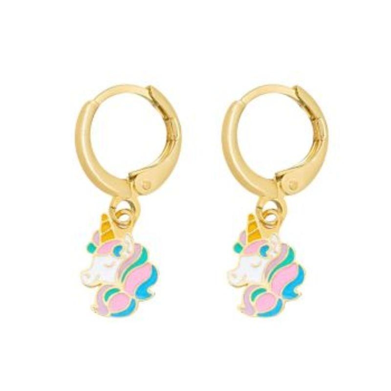 BRINCO ARGOLINHA UNICORNIO OURO
