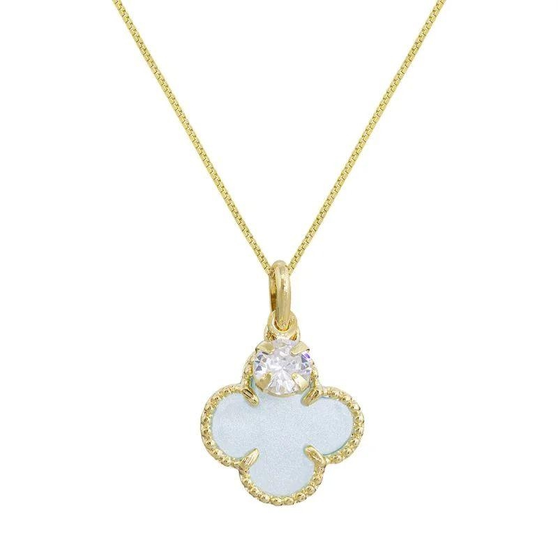 COLAR INFANTIL TREVO BANHADO EM OURO