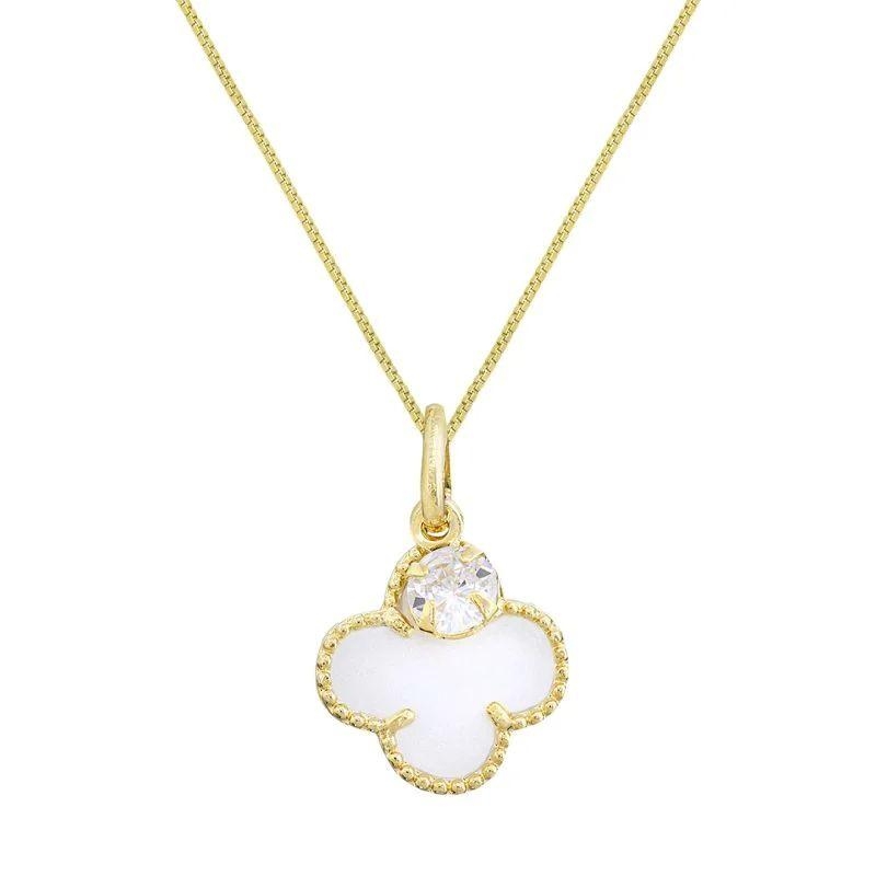 COLAR INFANTIL TREVO BANHADO EM OURO