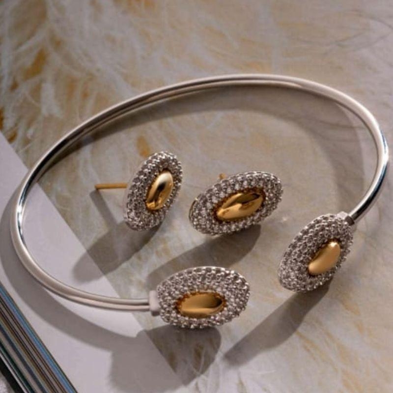 CONJ BRINCO E BRACELETE DUO
