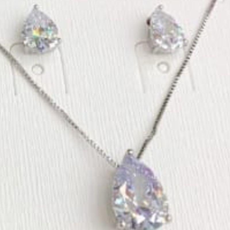CONJUNTO RODIO GOTA ZIRCONIAS