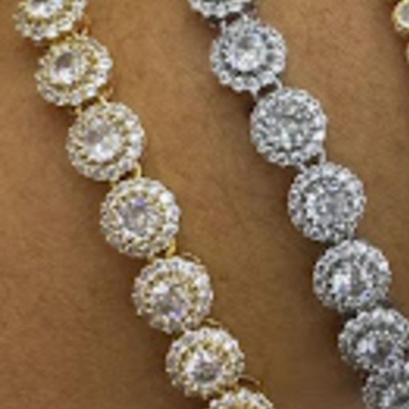 PULSEIRA OURO REGULAVEL ZIRCONIAS