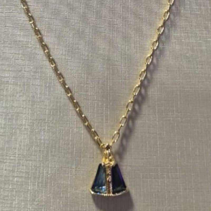 COLAR CARTIER NOSSA SENHORA ZIRCONIA AZUL