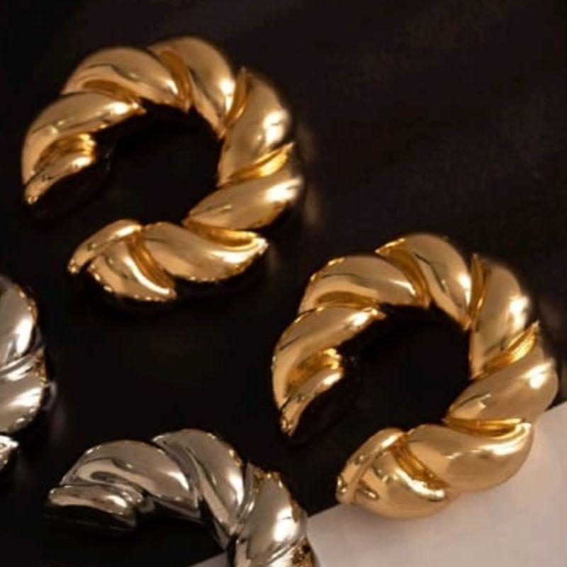 DUPLA PIERCING FAKE OURO TORCIDO MAXI