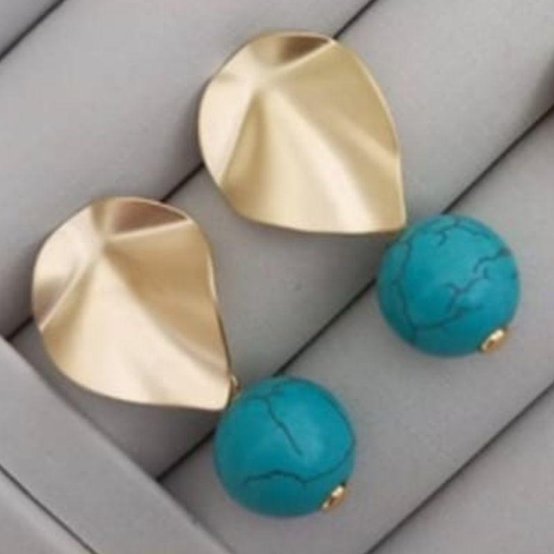 BRINCO FOSCO TURQUESA OURO