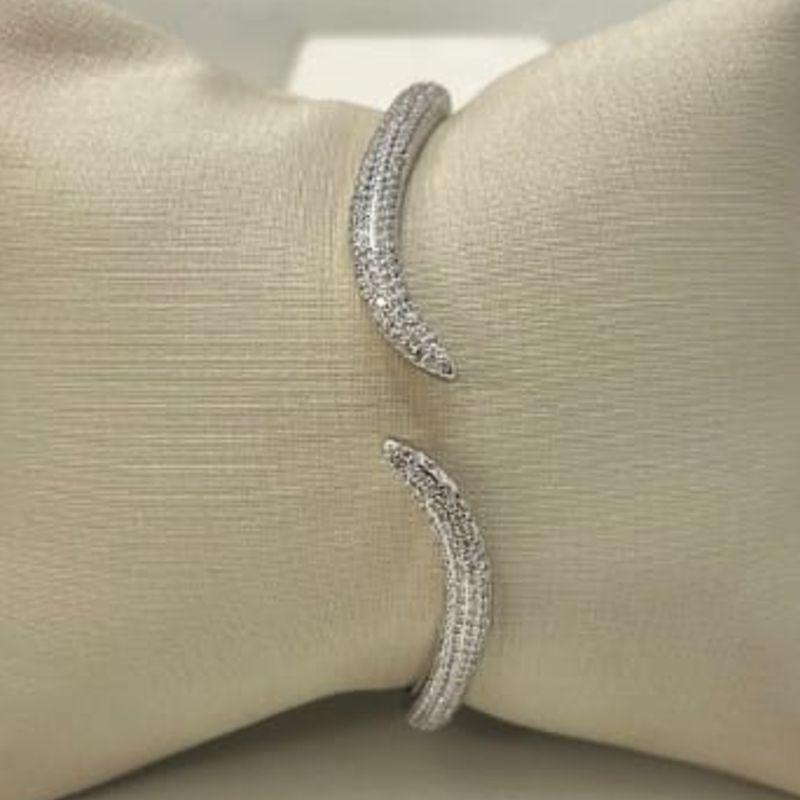 BRACELETE ONDA CRAVEJADO RODIO