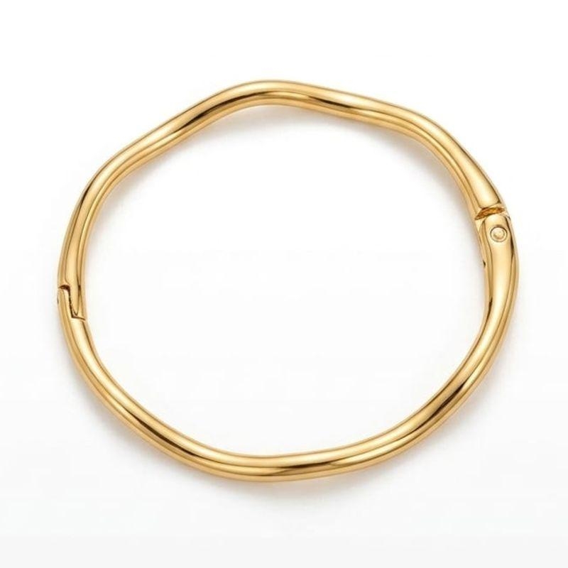 BRACELETE OURO ONDAS VERNIZ ITALIANO