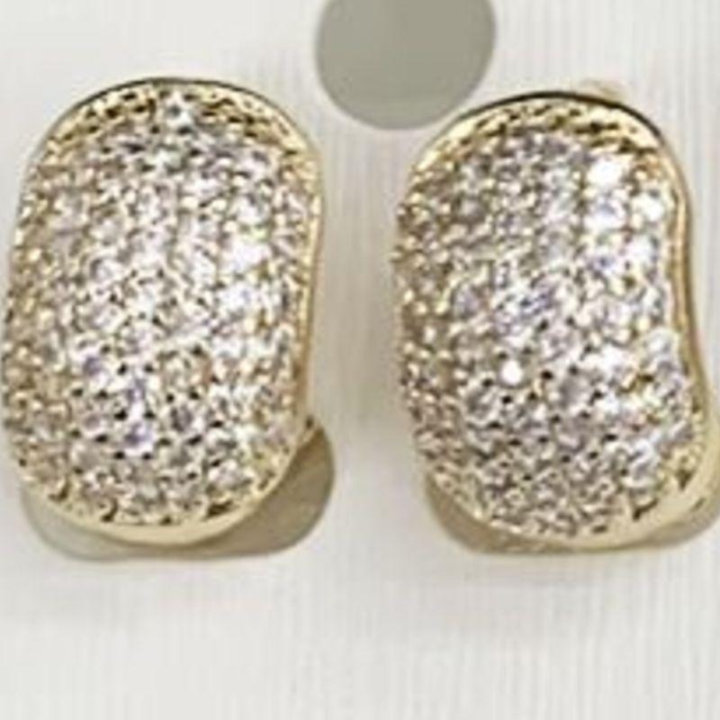 BRINCO OURO ARGOLA CRAVEJADA GG