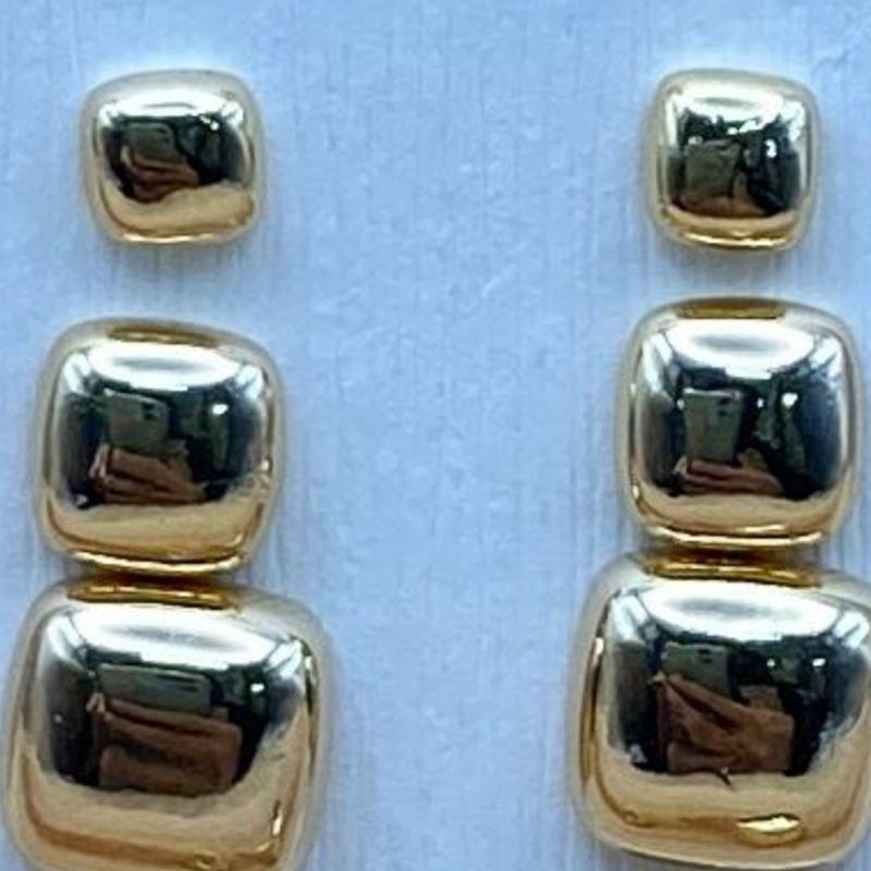 TRIO OURO QUADRADOS LISOS