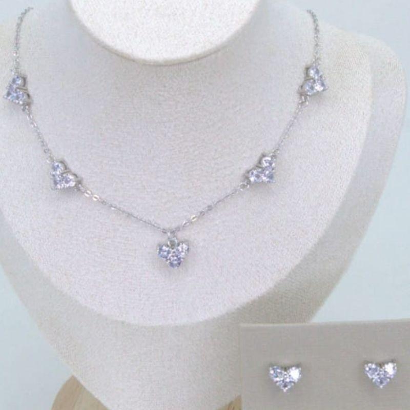 CONJUNTO CORAÇOES CRISTAL