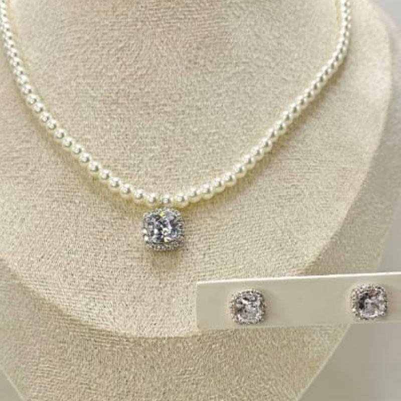 CONJUNTO PEROLA E CRISTAL