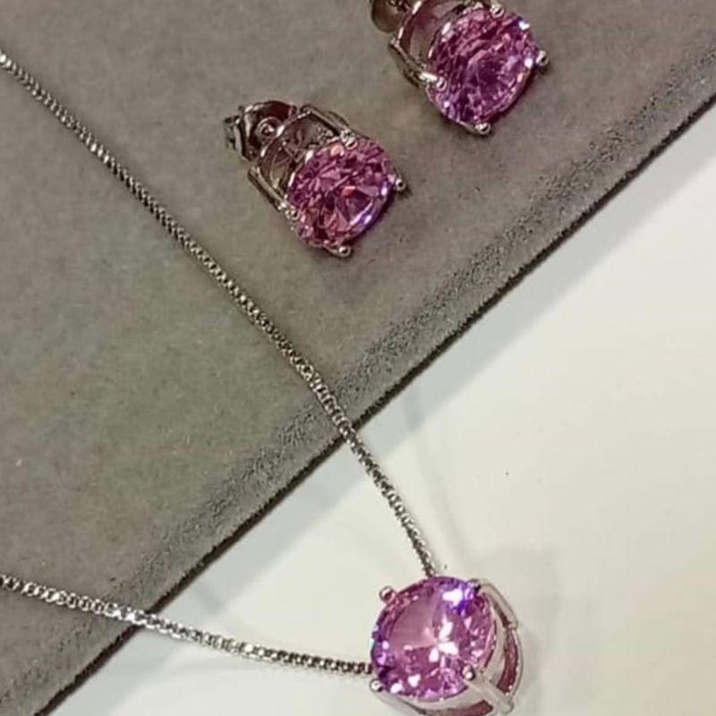 CONJUNTO ROSA CLARO PONTO DE LUZ 4MM