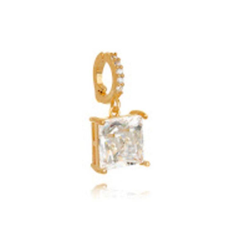 PINGENTE OURO QUADRADO ZIRCONIA