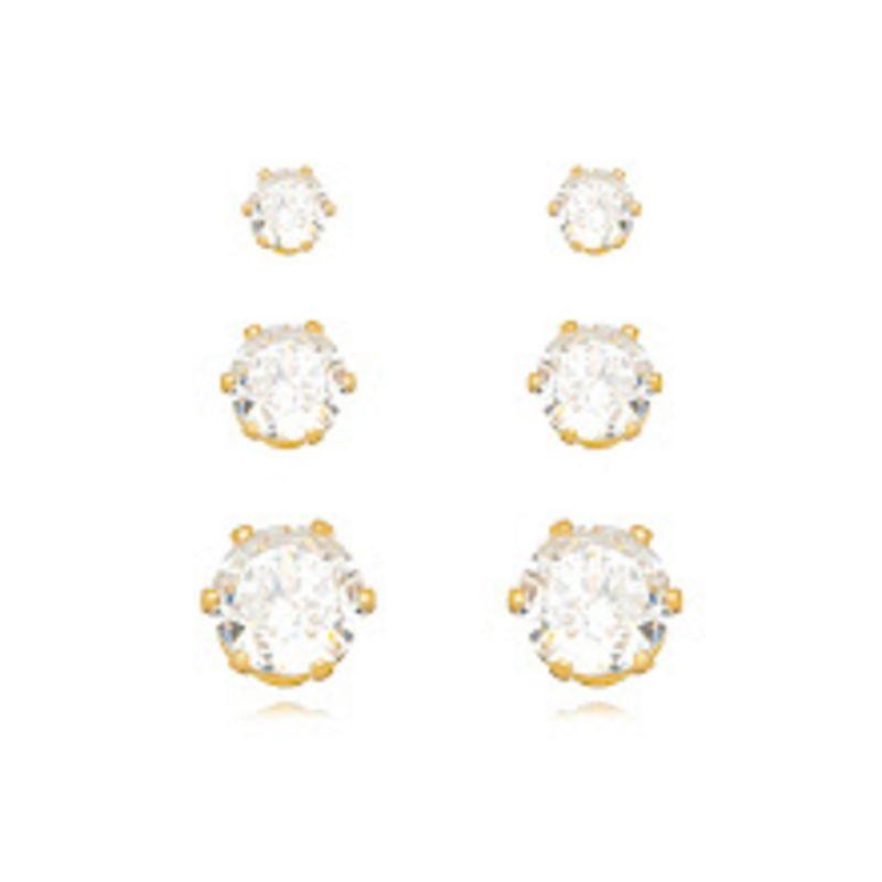 TRIO OURO ZIRCONIAS P