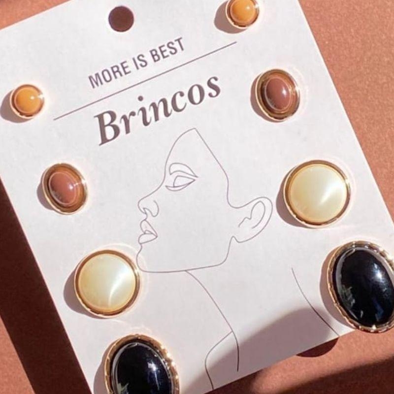 KIT 4 BRINCOS RESINA