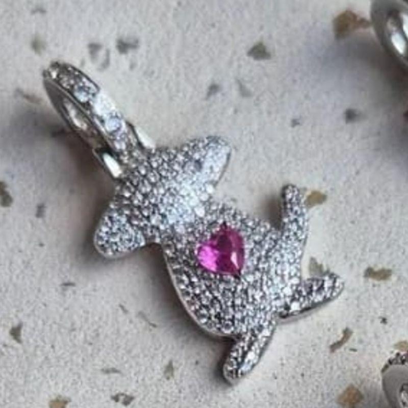 PINGENTE CACHORRO PINK RODIO