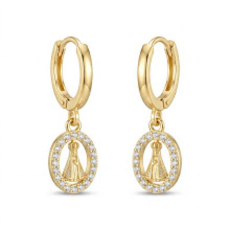 BRINCO ARGOLA OURO NOSSA SENHORA
