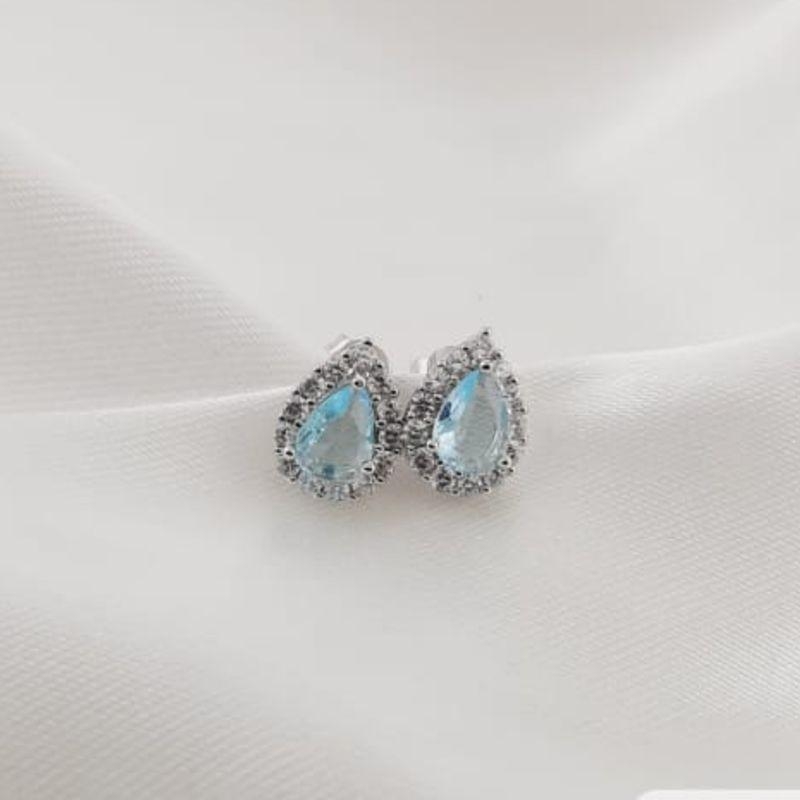 BRINCO GOTA AZUL RODIO