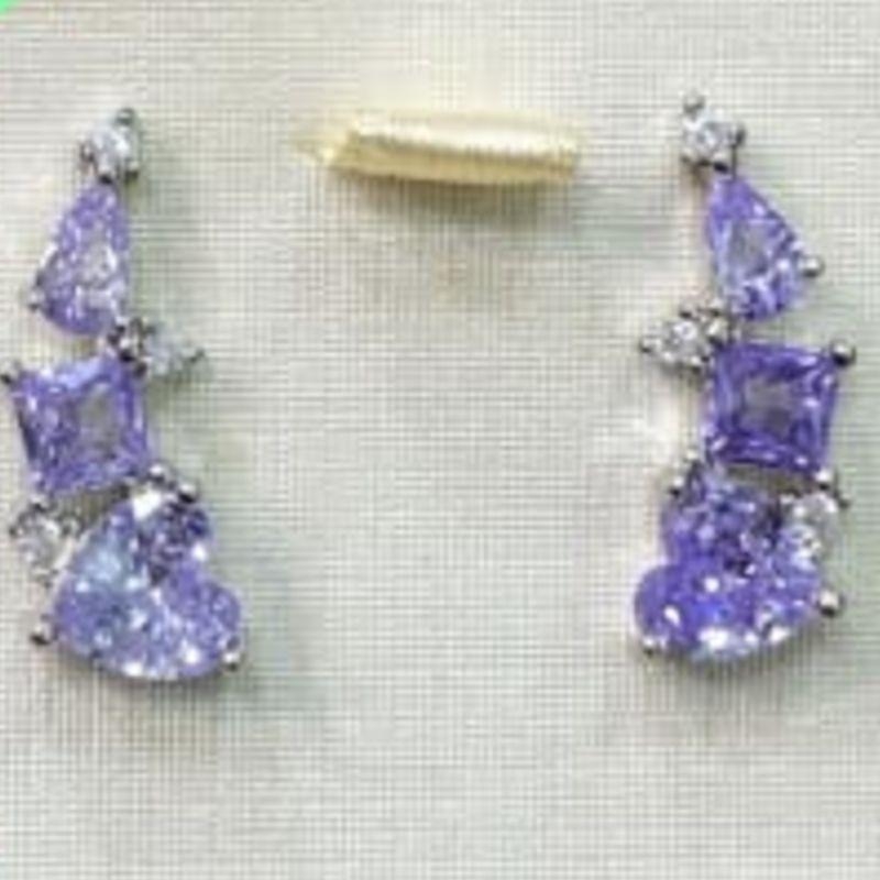 BRINCO LILAS LAVANDA RODIO