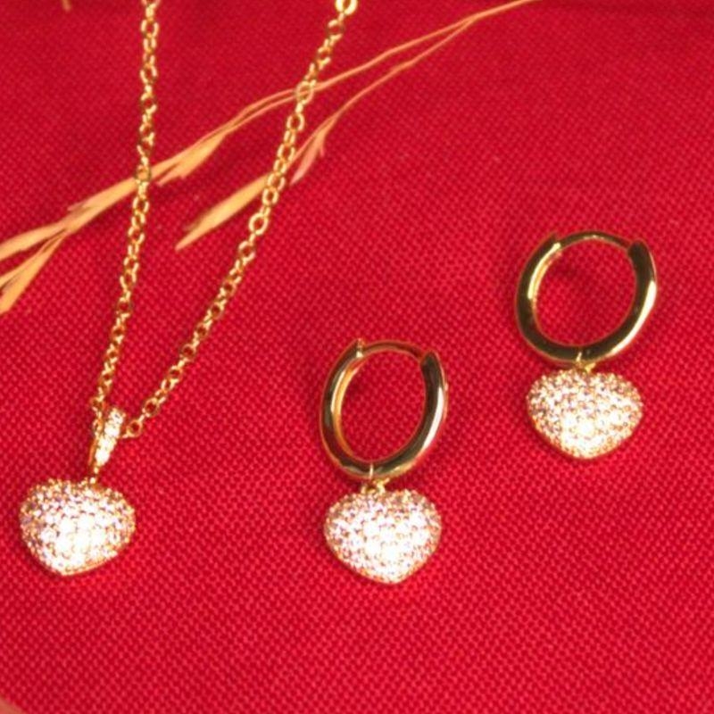 CONJUNTO OURO CORAÇÃO